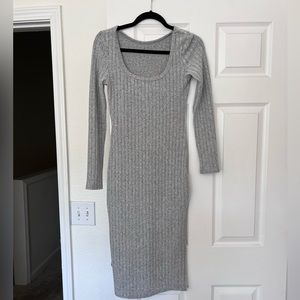 Grey midi sweater dress